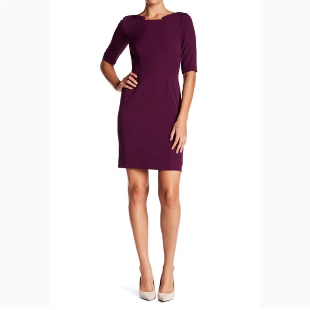 Tahari Paneled Crepe Sheath Dress 6